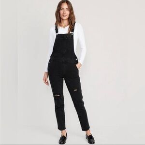 NWT! Black O.G. Straight Black Ripped Jean Overalls  - Multiple Sizes